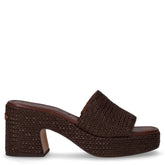 Ciabatta in rafia con tacco mocca | Boscaini Scarpe