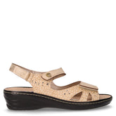 Sandalo in ecopelle con zeppa beige | Boscaini Scarpe