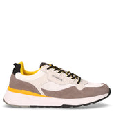Wilfred sneaker in pelle e tessuto taupe bianco - Summer Days Uomo | Boscaini Scarpe