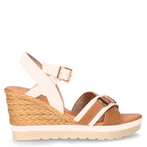 Sandalo in ecopelle con zeppa bianco | Boscaini Scarpe
