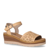 Sandalo in ecopelle con zeppa beige - Sandali Con Tacco Donna | Boscaini Scarpe