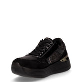 Sneaker in ecopelle e tessuto con zeppa nero | Boscaini Scarpe