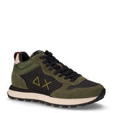 Tom 2.0 mid sneaker in tessuto e pelle militare scuro | Boscaini Scarpe