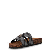 Ciabatta aperta in tessuto nero | Boscaini Scarpe