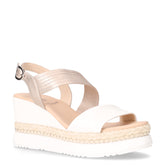 Sandalo in pelle con zeppa bianco - Sandali Con Tacco Donna | Boscaini Scarpe