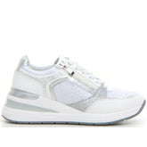 Sneaker con zeppa white silver - Sneakers Donna | Boscaini Scarpe