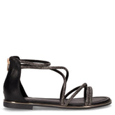Sandalo in ecopelle con strass nero - Summer Days Donna | Boscaini Scarpe