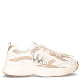 Lucky sneaker in ecopelle e tessuto beige bianco platino - W6YZ | Boscaini Scarpe