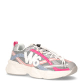 Lucky sneaker in ecopelle e tessuto grigio bianco fuxia - W6YZ | Boscaini Scarpe