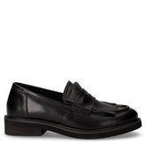 Mocassino in ecopelle con frangia nero | Boscaini Scarpe