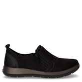 Mocassino sportivo in tessuti con zip nero - Comfort Donna | Boscaini Scarpe
