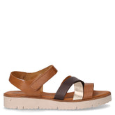 Sandalo in pelle cuoio moro platino | Boscaini Scarpe