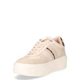 Sneaker in ecopelle con platform beige | Boscaini Scarpe