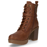 Stivaletto in ecopelle con tacco cammello | Boscaini Scarpe