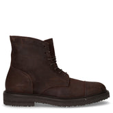 Stivaletto stringato in pelle marrone\r\n - FRAU | Boscaini Scarpe