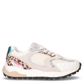 Sneaker in tessuto ed ecopelle animalier grigio | Boscaini Scarpe