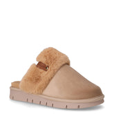 Loxi ciabatta in tessuto ed ecopelliccia beige | Boscaini Scarpe