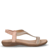 Sandalo basso in ecopelle con strass oro rosa | Boscaini Scarpe