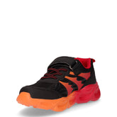 Sneaker in tessuto con luci bambino nero rosso | Boscaini Scarpe