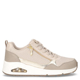 Uno Metallic Sliders sneaker in ecopelle taupe - SKECHERS | Boscaini Scarpe