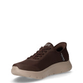 Go Walk Flex Hands Up sneaker in tessuto slip-ins cioccolato | Boscaini Scarpe