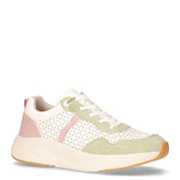 Sneaker in ecopelle bianco rosa verde | Boscaini Scarpe