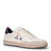 Urban basket sneaker in pelle bianco, blu | Boscaini Scarpe