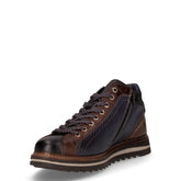 Stivaletto stringato sportivo in pelle nero cacao | Boscaini Scarpe