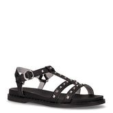 Sandalo in pelle con borchiette nero | Boscaini Scarpe