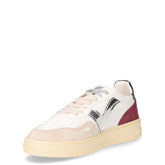 Sneaker in ecopelle bianco bordeaux | Boscaini Scarpe