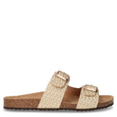Brionia ciabatta in pelle intrecciata oro chiaro | Boscaini Scarpe