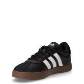 VL COURT 3.0 K sneakers in ecopelle e pelle con tre strisce laterali nero bianco | Boscaini Scarpe
