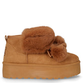 Stivaletto caldo in tessuto con platform cammello - LAURA BIAGIOTTI | Boscaini Scarpe