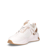 Sneaker in ecopelle e tessuto bianco marrone | Boscaini Scarpe