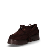 Stringata casual in tessuto con nappine marrone | Boscaini Scarpe