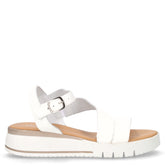 Sandalo in pelle con zeppa bianco | Boscaini Scarpe