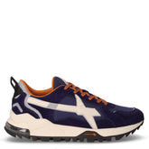Breeze 3 sneaker in pelle e tessuto blu navy | Boscaini Scarpe