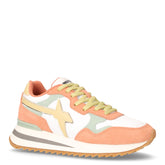 Tally sneaker in pelle e tessuto albicocca bianco menta - W6YZ | Boscaini Scarpe