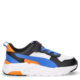 Trinity 2 sneaker in tessuto ed ecopelle bambino bianco blu arancio | Boscaini Scarpe