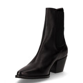 Stivaletto camperos in pelle con tacco nero | Boscaini Scarpe
