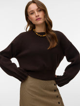 Maglione girocollo in tessuto marrone scuro | Boscaini Scarpe