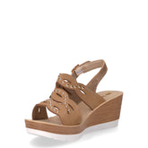 Sandalo in ecopelle zeppa platino | Boscaini Scarpe