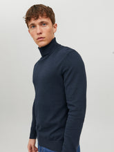 Maglione dolcevita in cotone blu navy | Boscaini Scarpe