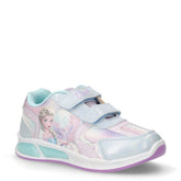 Sneaker in ecopelle e tessuto con luci bambina blu | Boscaini Scarpe