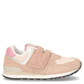 574 sneaker bambina in pelle taupe rosa | Boscaini Scarpe