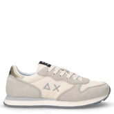 Ally Gold Silver sneaker in tessuto e pelle ragazza bianco panna | Boscaini Scarpe