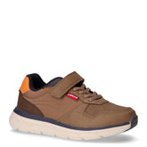Sneaker bambino in ecopelle e tessuto marrone | Boscaini Scarpe
