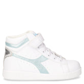 Game P High Ballet sneaker in ecopelle bianco azzurro - Sneakers Bambina | Boscaini Scarpe