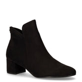 Stivaletto con tacco in tessuto scamosciato nero - TAMARIS | Boscaini Scarpe