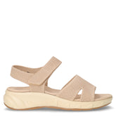 Sandalo in tessuto con strappo beige | Boscaini Scarpe